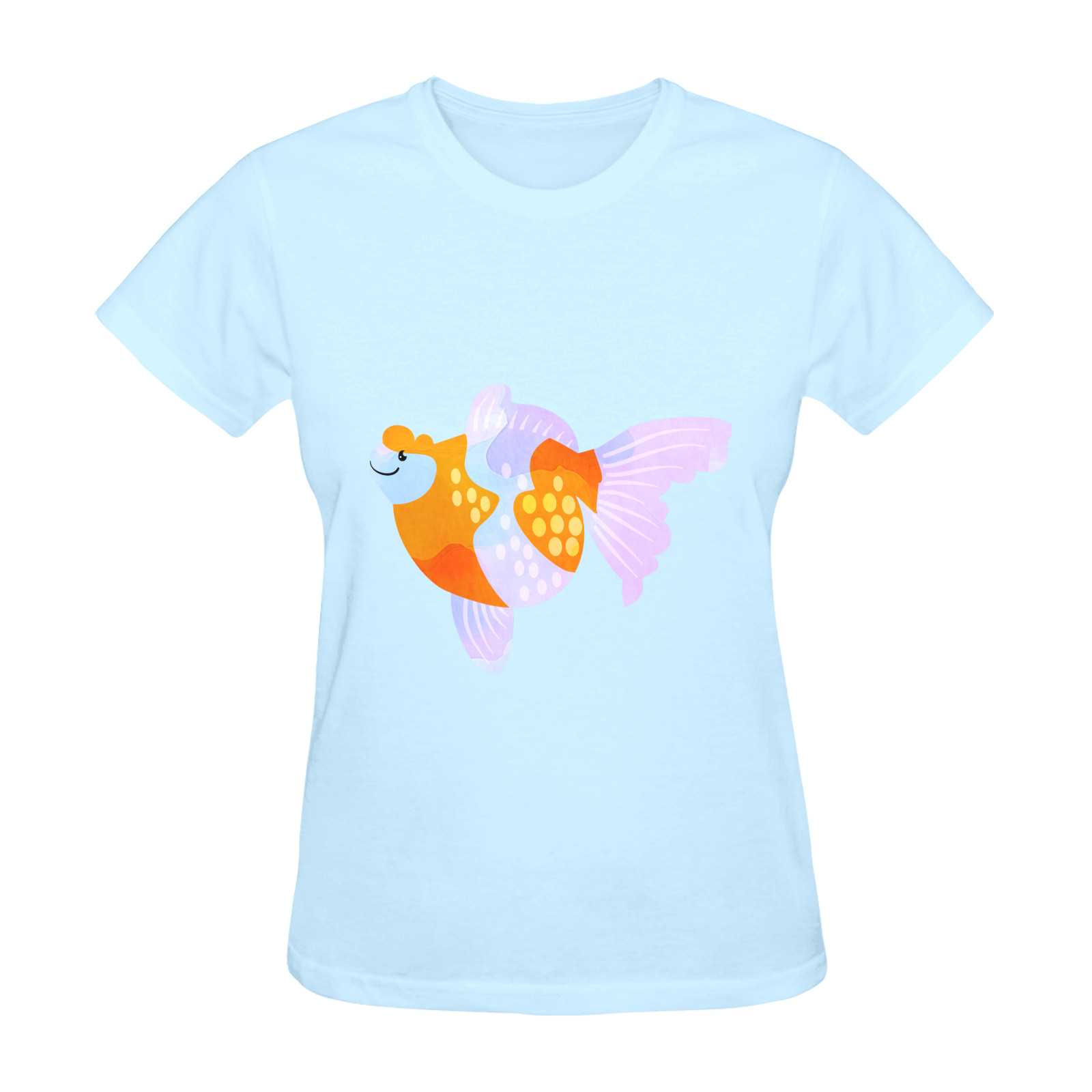 Pearlscale Fancy Aquarium Gold Fish Cartoon Sunny Women's T-shirt (Model T05)