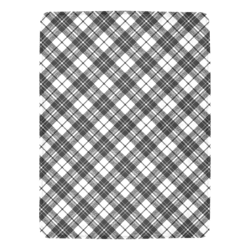 Tartan black white pattern holidays Christmas xmas elegant lines geometric cool fun classic elegance Ultra-Soft Micro Fleece Blanket 60"x80"