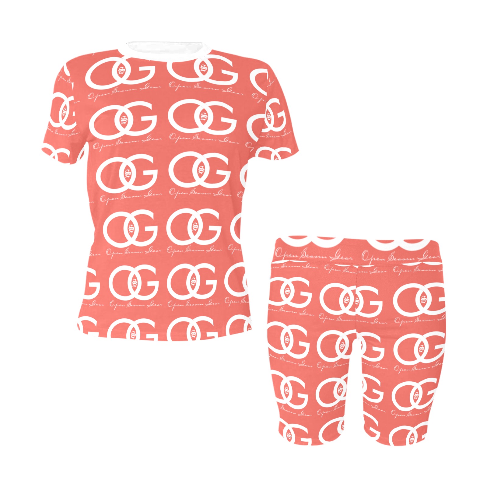 Peach OSG Shirt & Shorts Set Women's Short Yoga Set
