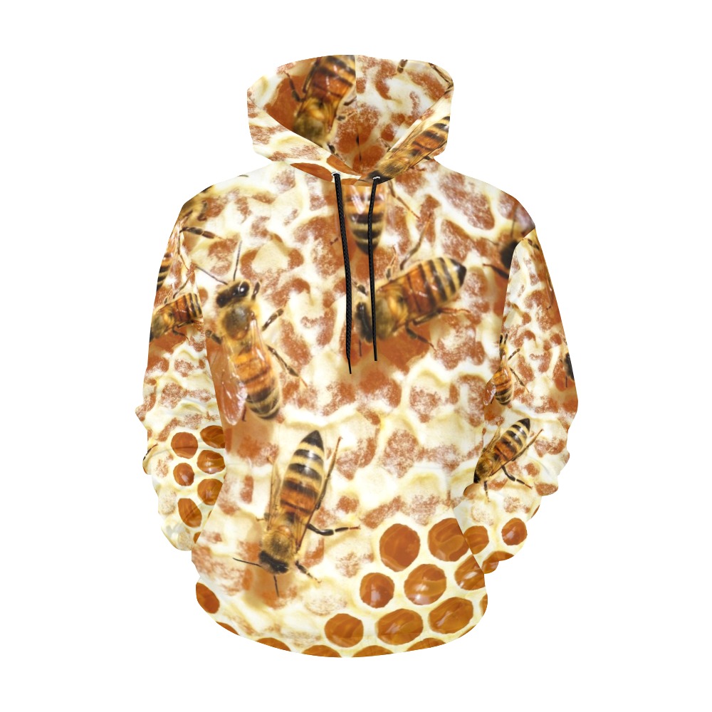 HONEY BEES 2 All Over Print Hoodie for Women (USA Size) (Model H13)