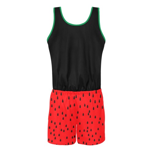 Watermelon All Over Print Vest Short Jumpsuit