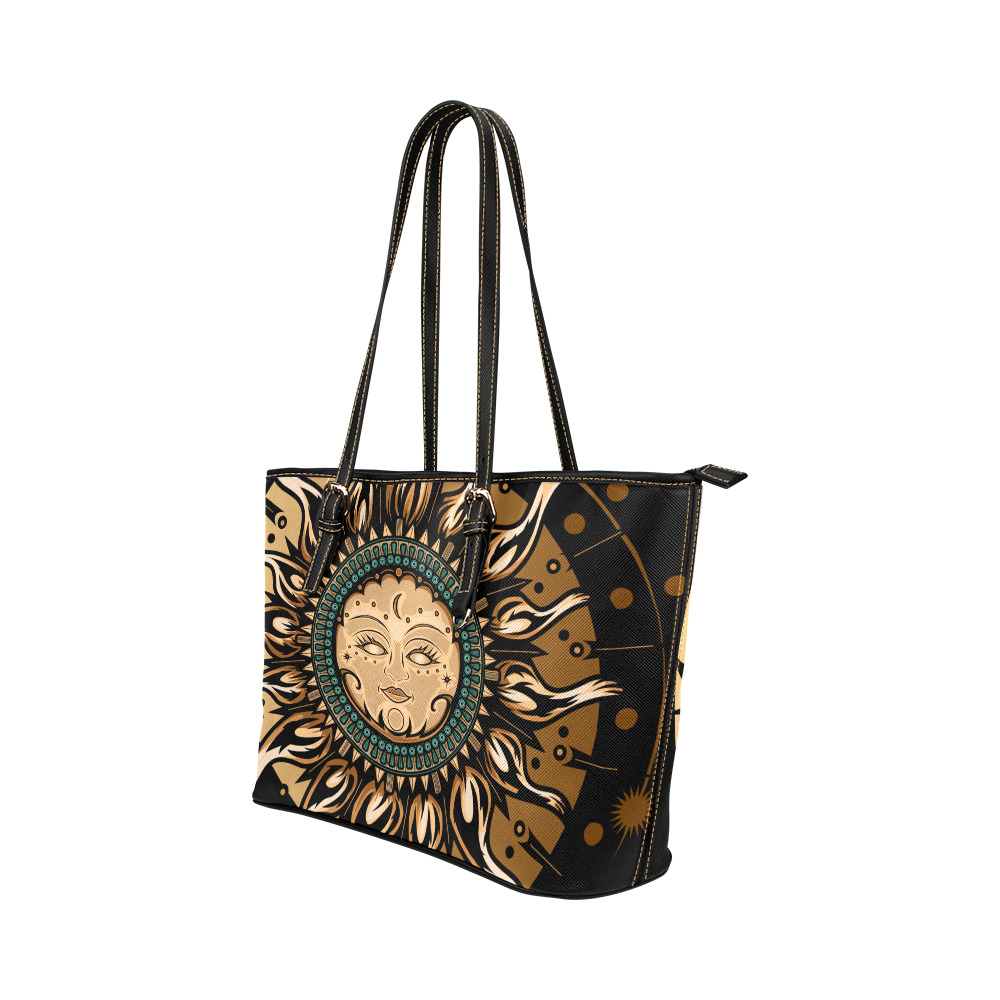 Sun Goddess Leather Tote Bag/Small (Model 1651)