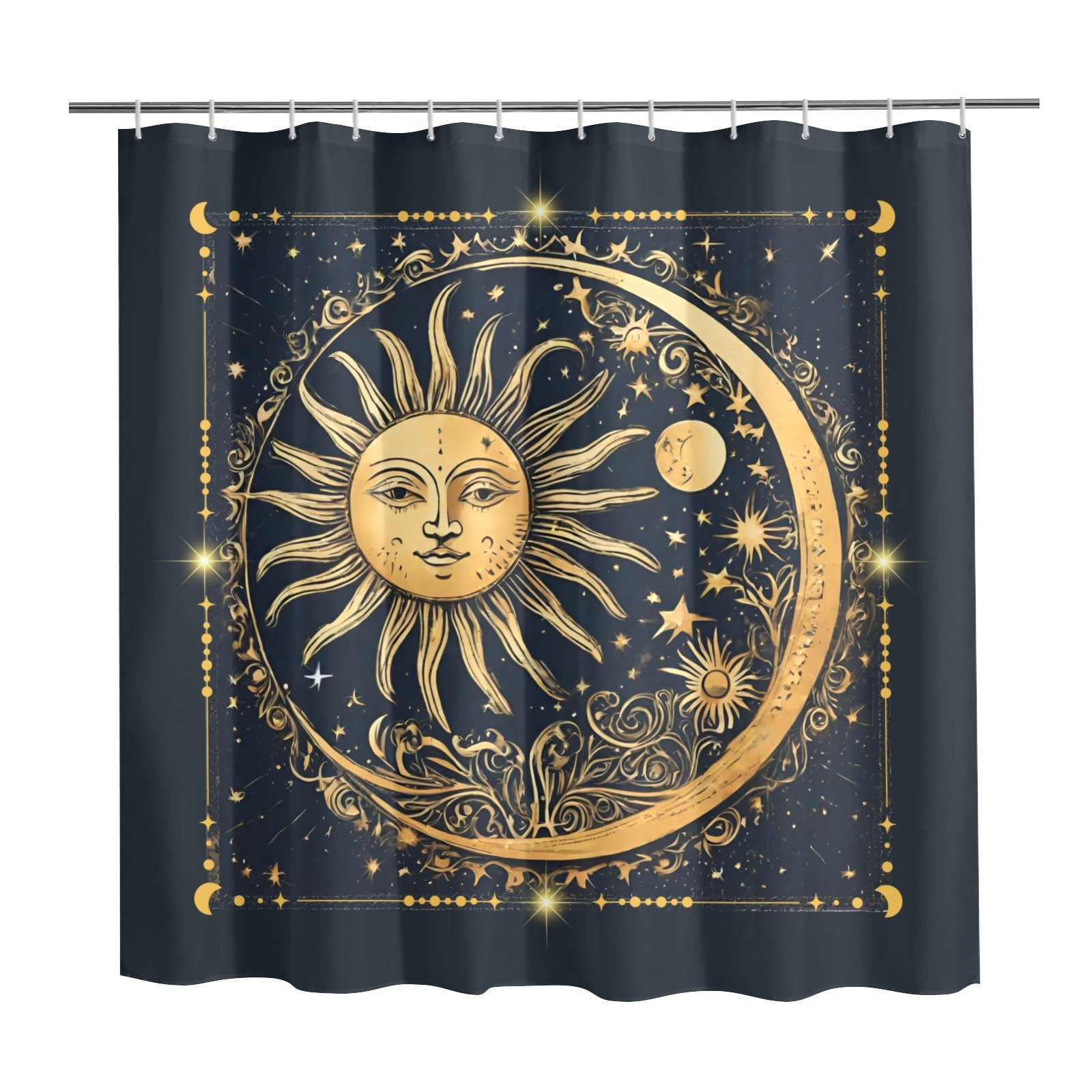 Sun and Moon Shower Curtain Shower Curtain 72" x 72"