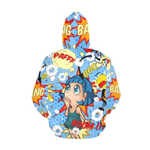 Manga-1 All Over Print Hoodie for Women (USA Size) (Model H13)