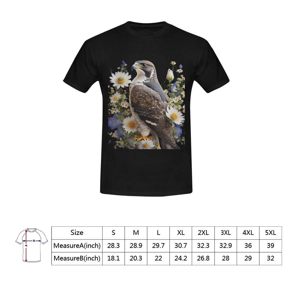 falcon against a black background Men's T-Shirt in USA Size (Front Printing Only)