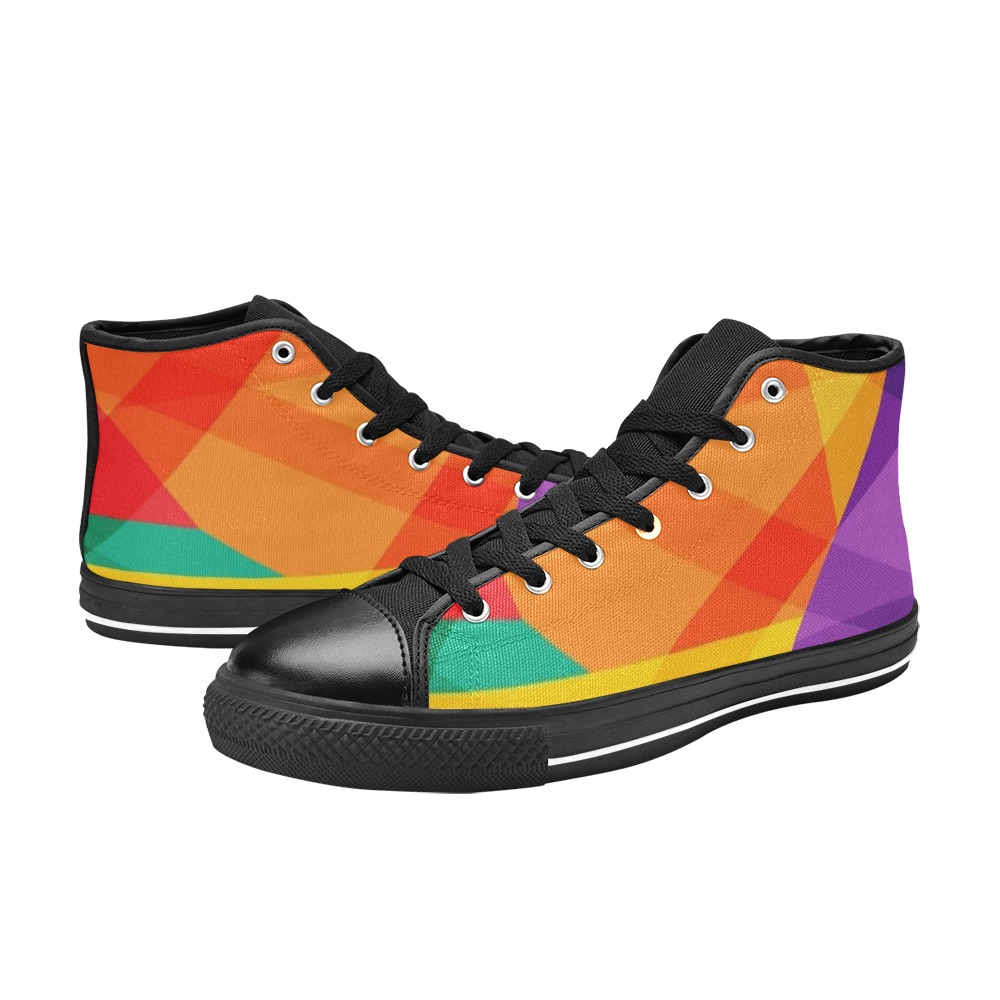 Color block High Top Canvas Shoes for Kid (Model 017)