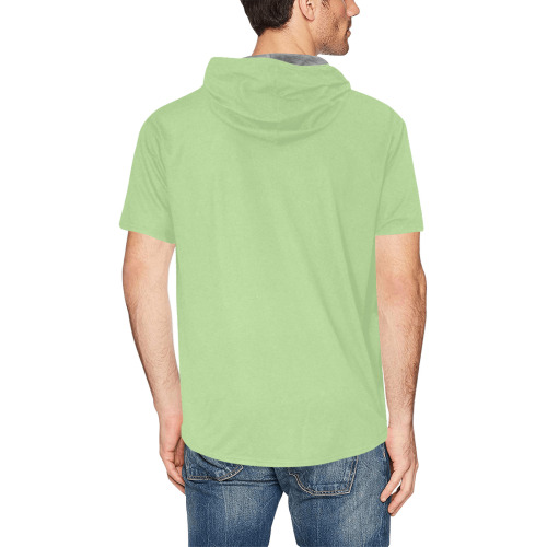 GREEN All Over Print Short Sleeve Hoodie for Men (Model H32)