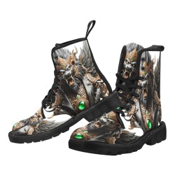 Futuristic Design Leather Boots - Unique Style for Art and Technology Lovers Martin Boots for Men (Black) (Model 1203H)