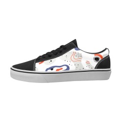 Elegant Abstract Mid Century Pattern Women's Low Top Skateboarding Shoes (Model E001-2)