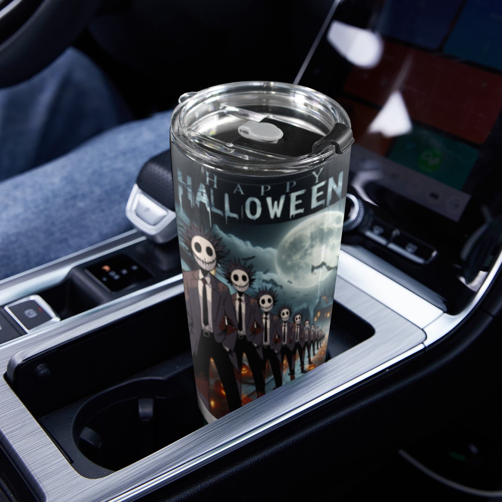 Happy Hello Ween 20oz Mobile Tumbler with Lid (Black Lock)