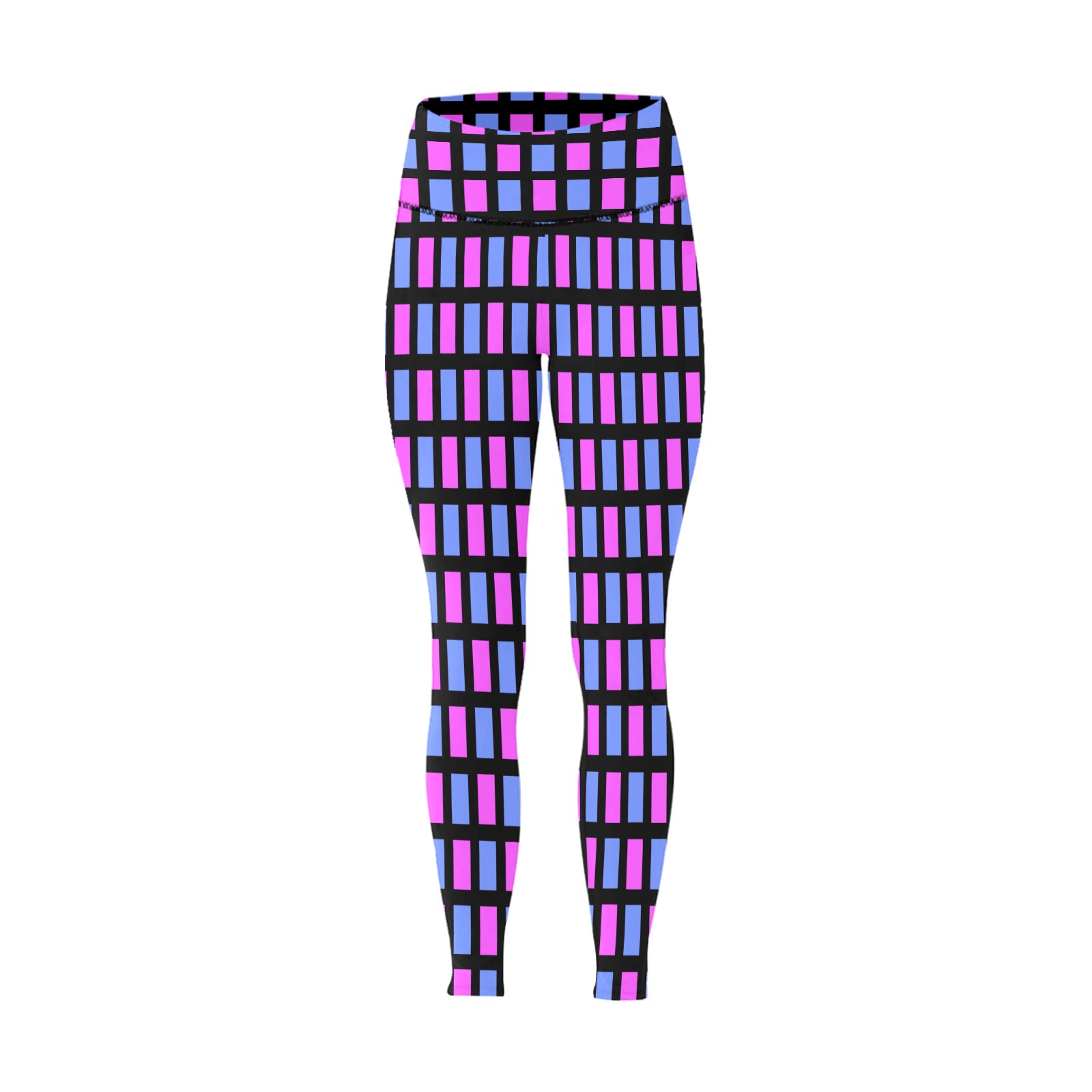 pink and blue Women's All Over Print High-Waisted Leggings (Model L36)