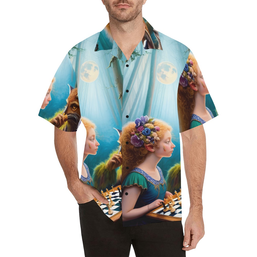 The Call of the Game 6_vectorized Hawaiian Shirt (Model T58)