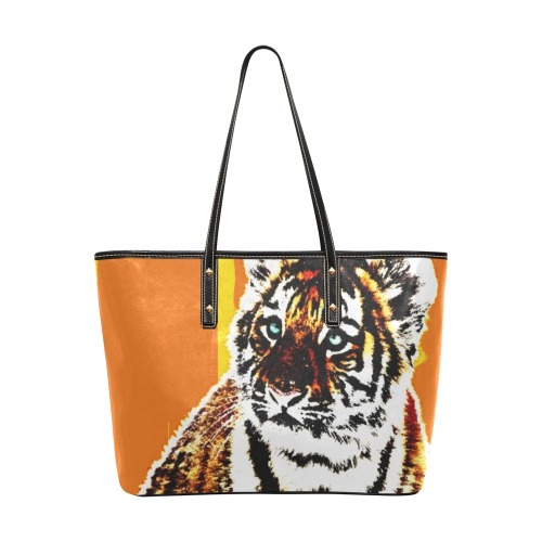 TIGER TIGER-22A Chic Leather Tote Bag (Model 1709)