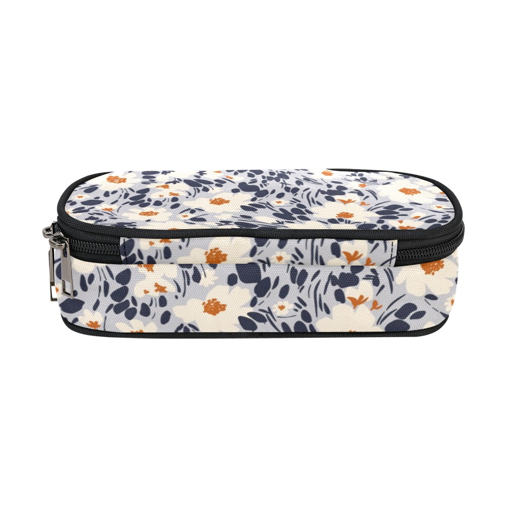 BW tropical floral Pencil Pouch/Large (Model 1680)