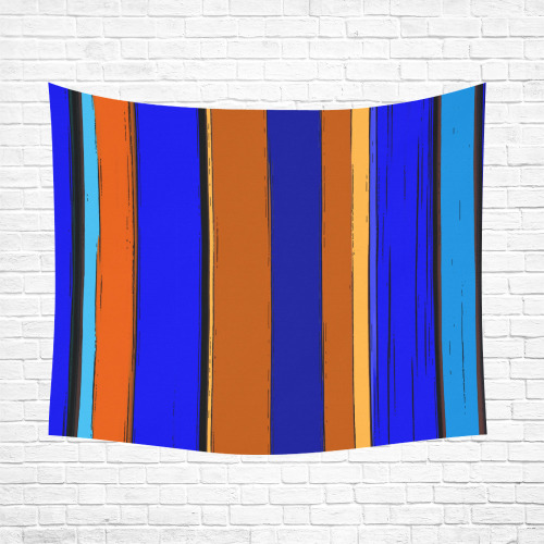 Abstract Blue And Orange 930 Polyester Peach Skin Wall Tapestry 60"x 51"