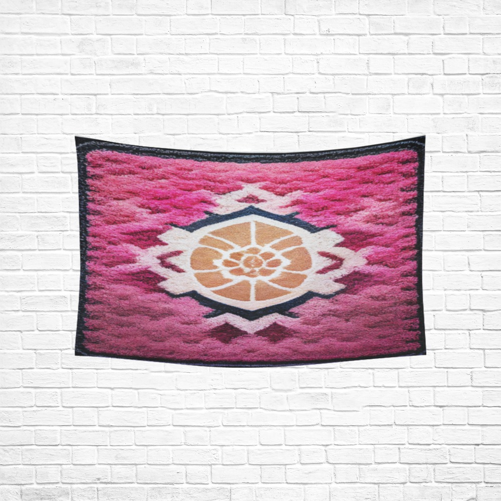 abstract pink, orange and white Cotton Linen Wall Tapestry 60"x 40"
