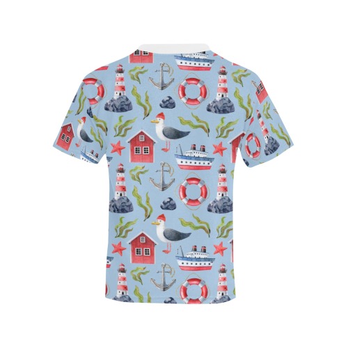 Living by the Ocean Kids' All Over Print T-shirt (Model T65)