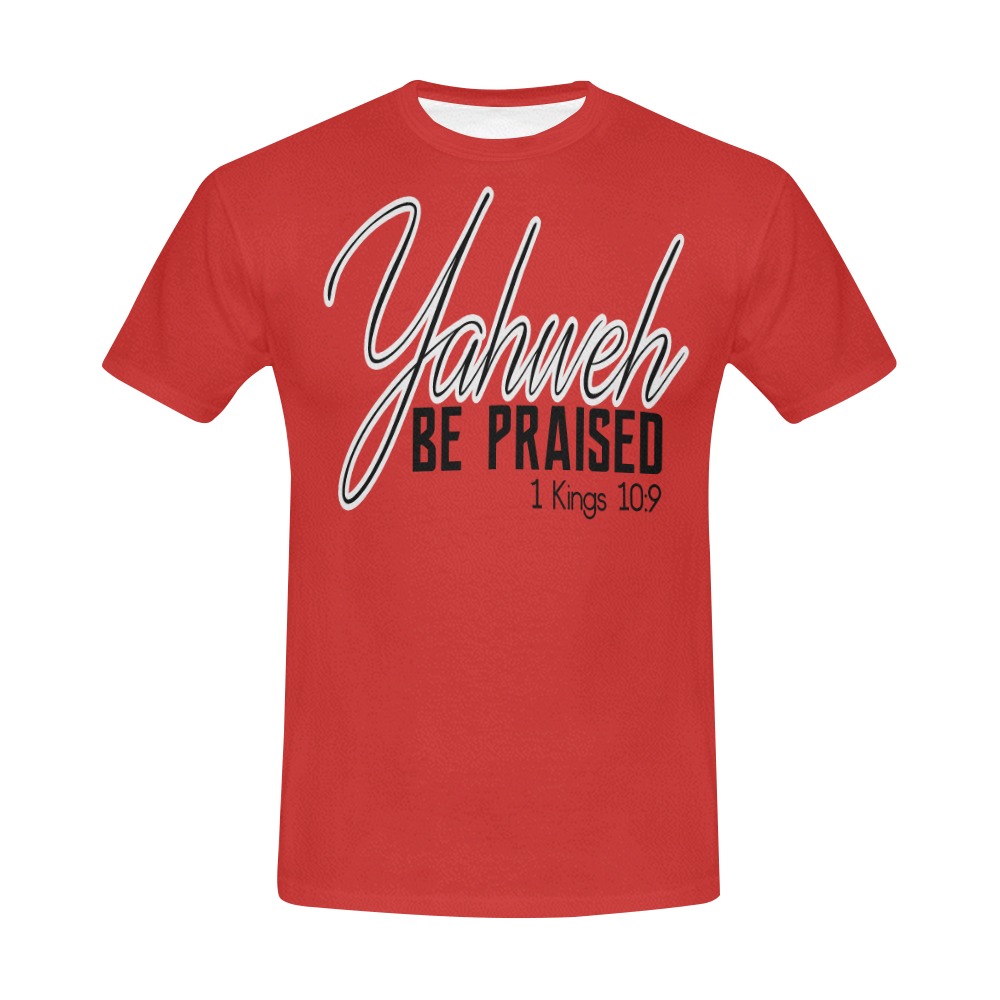 1 - Yahweh Be Praised Red T-Shirt Men All Over Print T-Shirt for Men (USA Size) (Model T40)