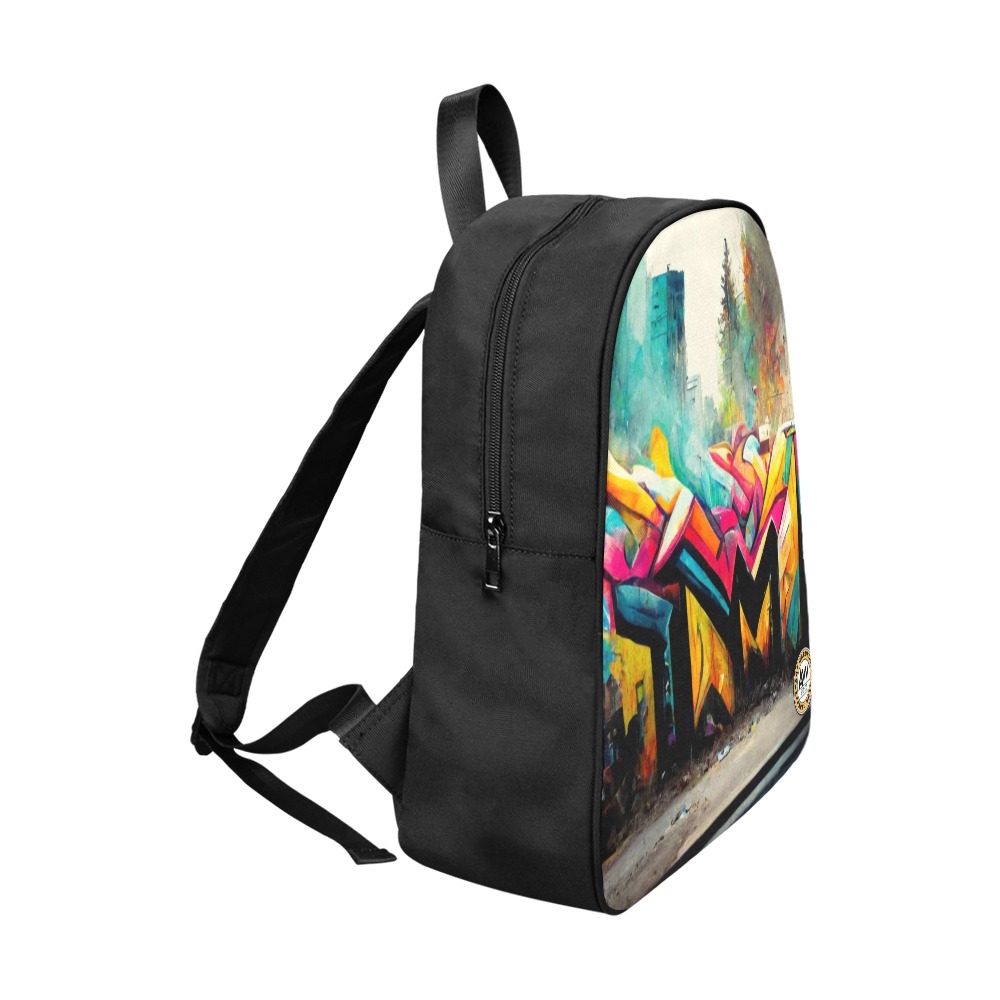 colourful graffiti street Fabric School Backpack (Model 1682) (Large)