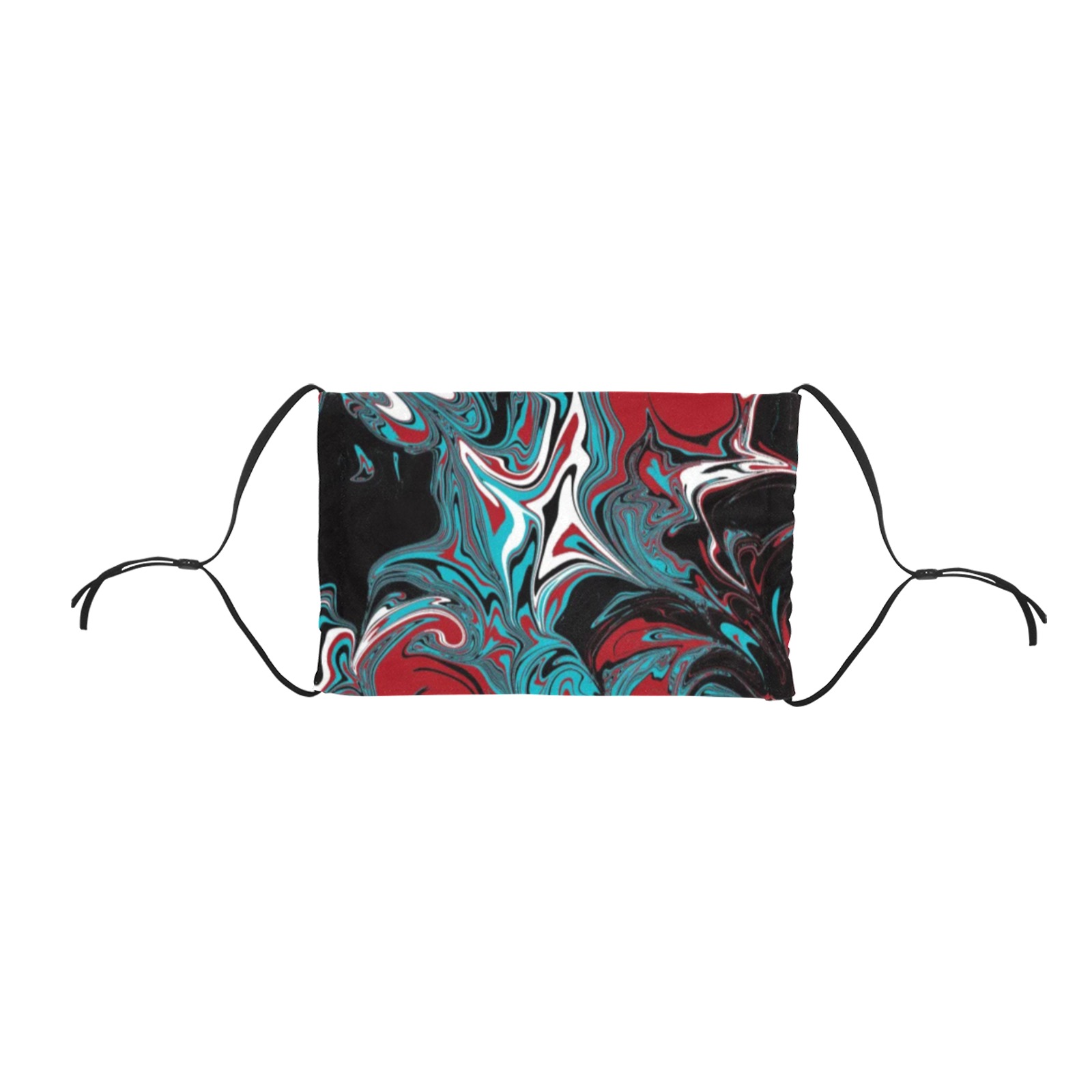 Dark Wave of Colors Flat Mouth Mask with Drawstring