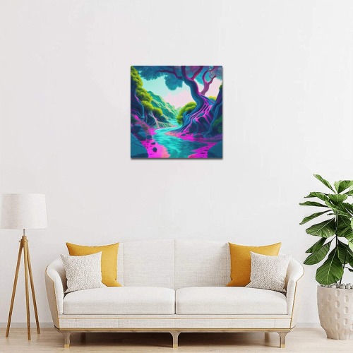 psychedelic landscape Upgraded Canvas Print 16"x16"