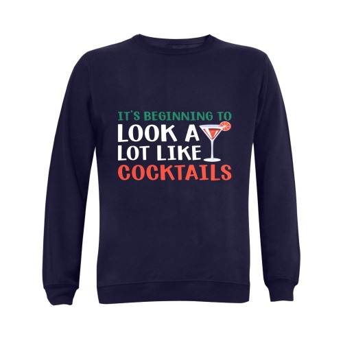 It's Beginning To Look A Lot Like Cocktails Gildan Crewneck Sweatshirt(NEW) (Model H01)