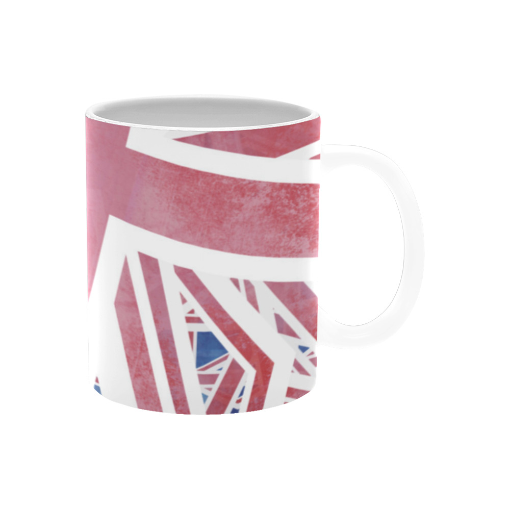 Abstract Union Jack British Flag Collage White Mug(11OZ)