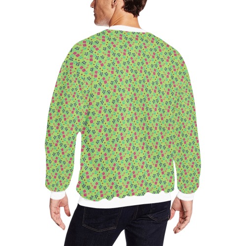 floral All Over Print Crewneck Sweatshirt for Men (Model H18)