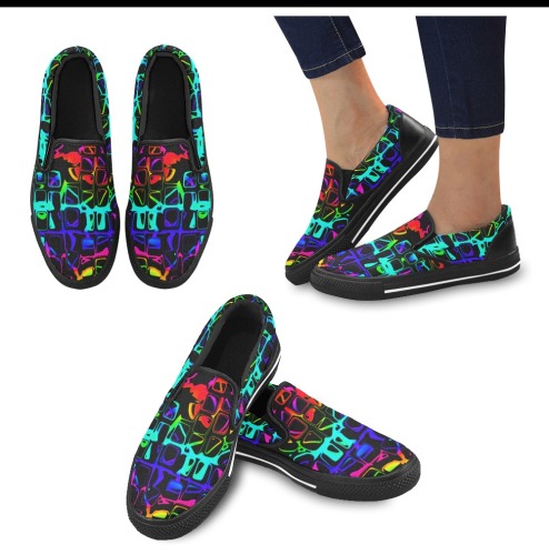 Neon 1 Women's Slip-on Canvas Shoes (Model 019)