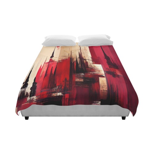 graffiti buildings red and cream 1 Duvet Cover 86"x70" ( All-over-print)