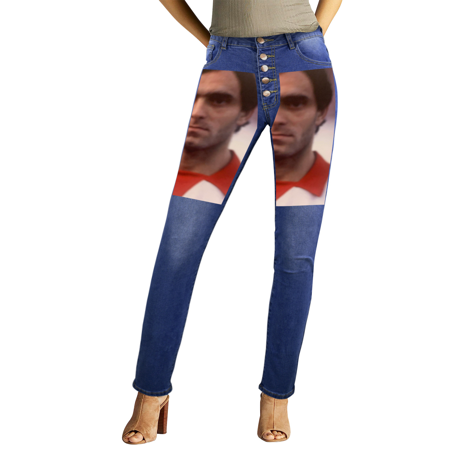mesny. Women's Jeans (Front&Back Printing)