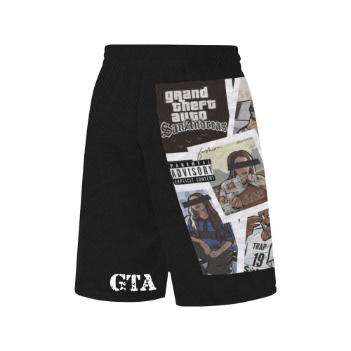 !!GTA!! All Over Print Basketball Shorts with Pocket