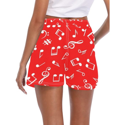 red notes wmn Women's Casual Board Shorts (Model L54)