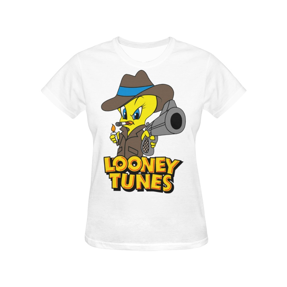 Loony Tunes Gangsta Tweety All Over Print T-Shirt for Women (USA Size) (Model T40)