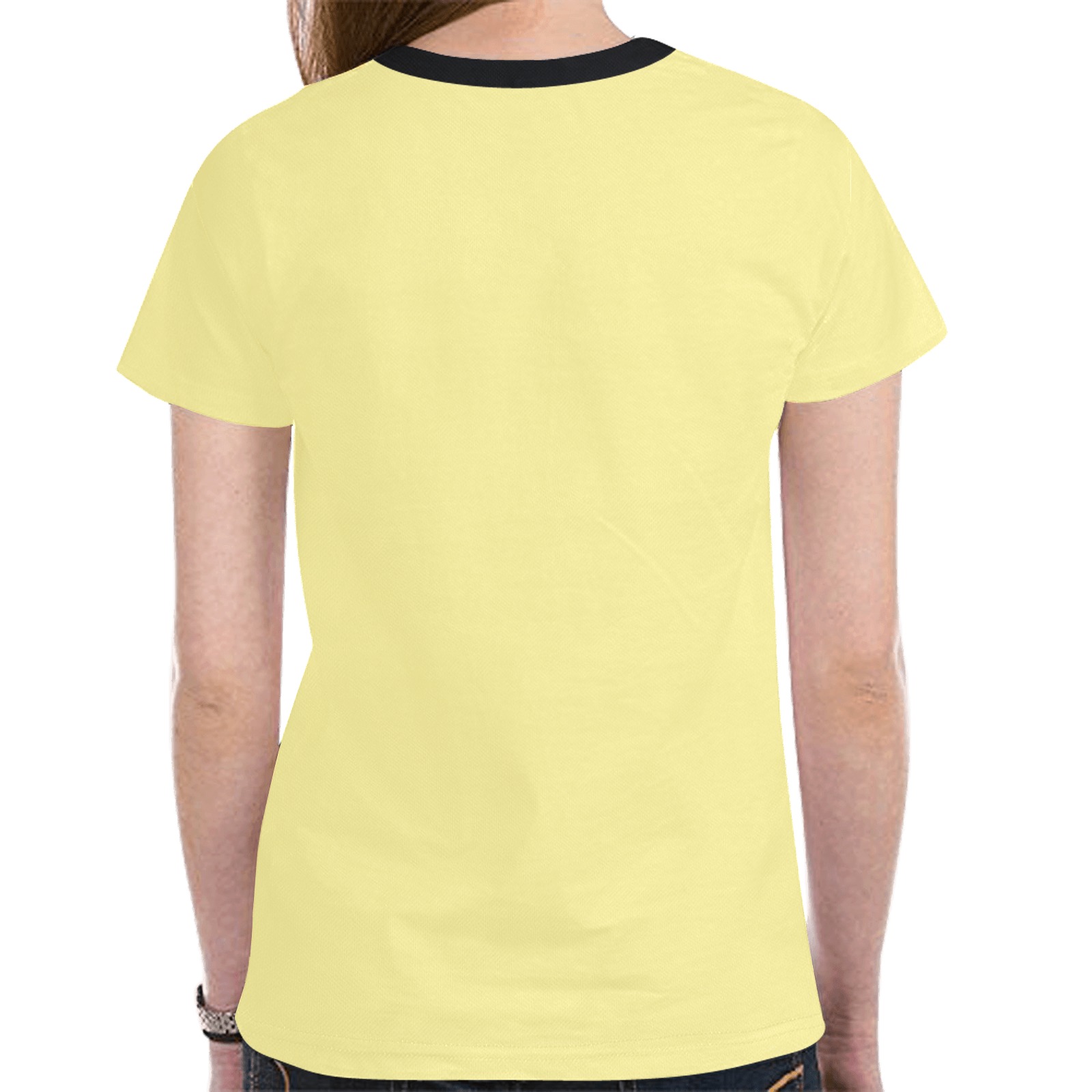 Little Girl Chef on Yellow New All Over Print T-shirt for Women (Model T45)