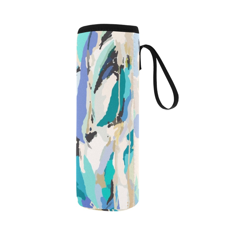 Modern abstract paint shapes-963 Neoprene Water Bottle Pouch/Large