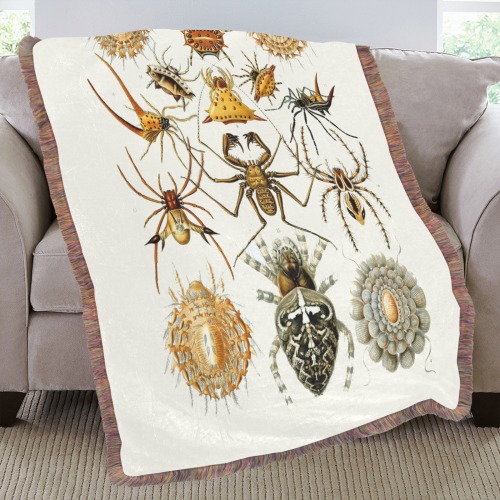 Haeckel Arachnida Ultra-Soft Fringe Blanket 50"x60" (Mixed Green)