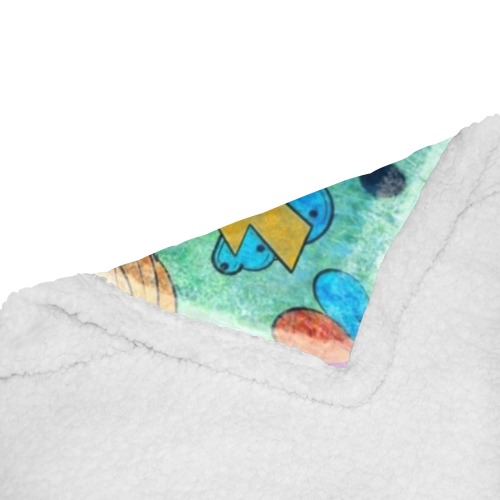 Aries-Widder by Nico Bielow Double Layer Short Plush Blanket 50"x60"