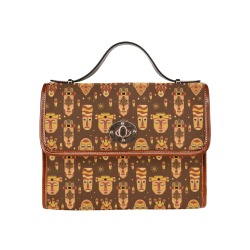 African Pattern 1 Waterproof Canvas Bag-Brown (All Over Print) (Model 1641)