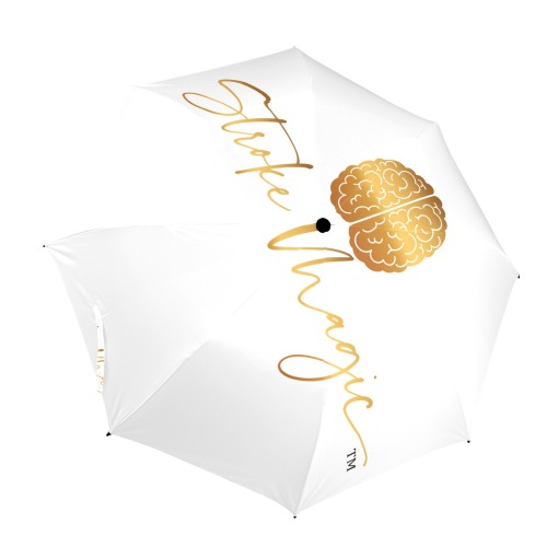Stroke Magic white umbrella Semi-Automatic Foldable Umbrella (Model U12)