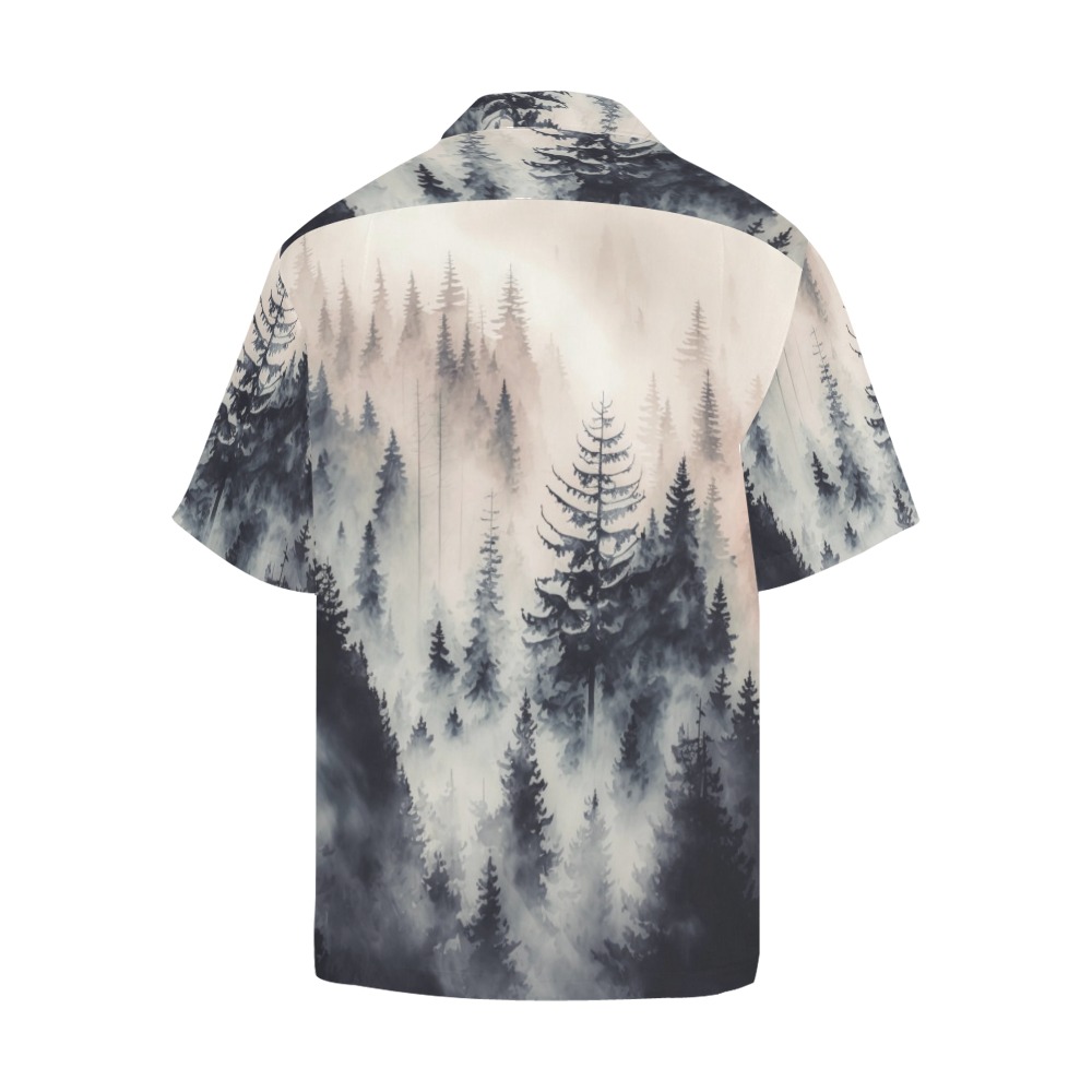 Landscape-mountain-fog-07 Hawaiian Shirt (Model T58)
