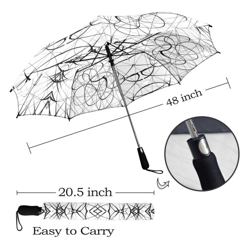 fantasia nera 2 Semi-Automatic Foldable Umbrella (Model U12)