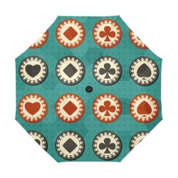 Vintage Poker Chips Anti-UV Auto-Foldable Umbrella (U09)