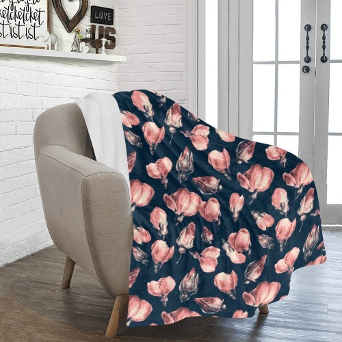 Tulips, large print Ultra-Soft Micro Fleece Blanket 43''x56''