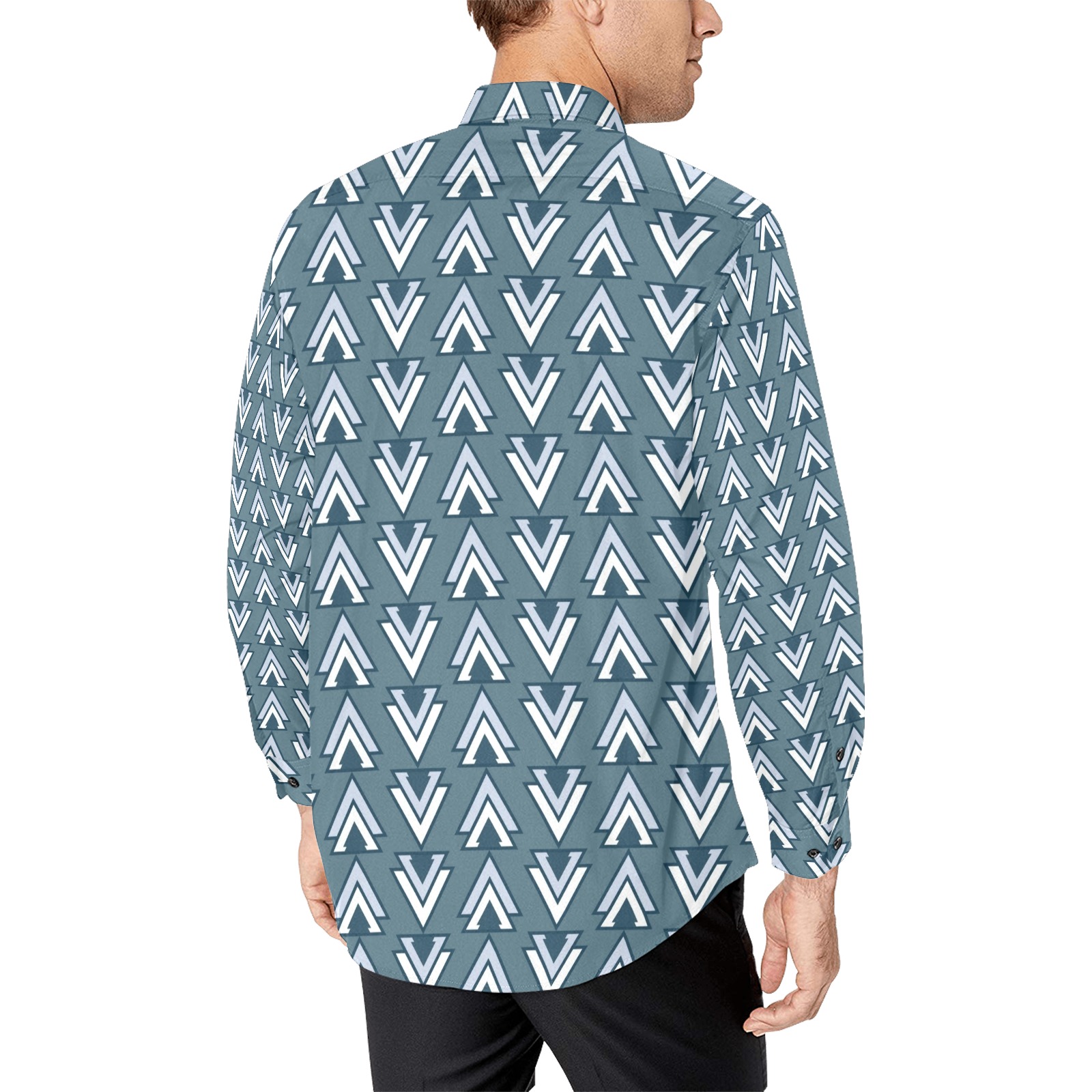 Unique Geometric Men's All Over Print Casual Dress Shirt (Model T61)