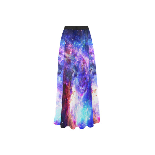 Mystical fantasy deep galaxy space - Interstellar cosmic dust High Slit Long Beach Dress (Model S40)