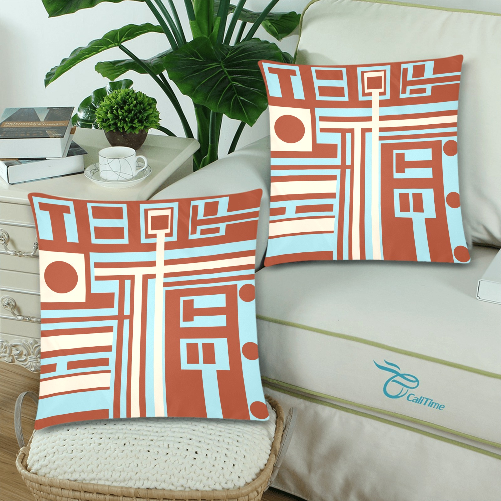 Model 1 Custom Zippered Pillow Cases 18"x 18" (Twin Sides) (Set of 2)