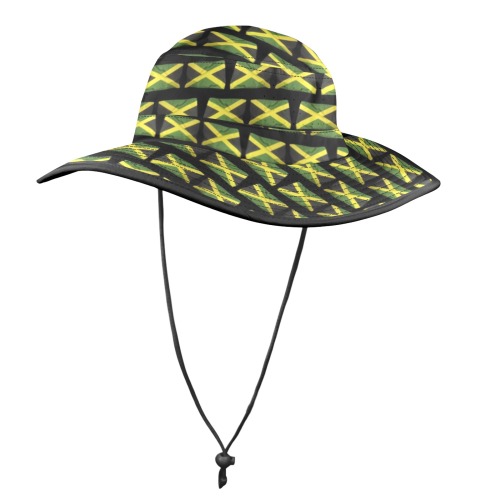 Jamaican Flags Wide Brim Bucket Hat