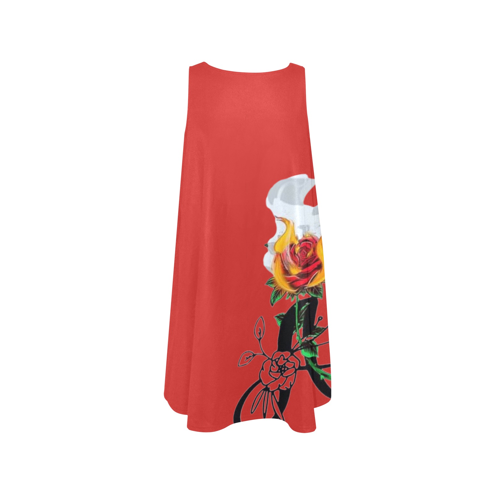 Aromatherapy Apparel Sleeveless Pocket Dress Red Sleeveless A-Line Pocket Dress (Model D57)