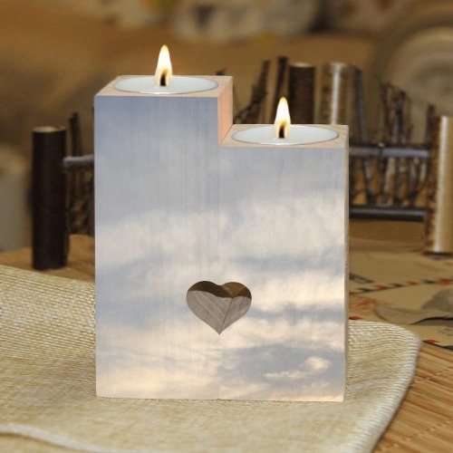 Rippled Cloud Collection Wooden Candle Holder (Without Candle)